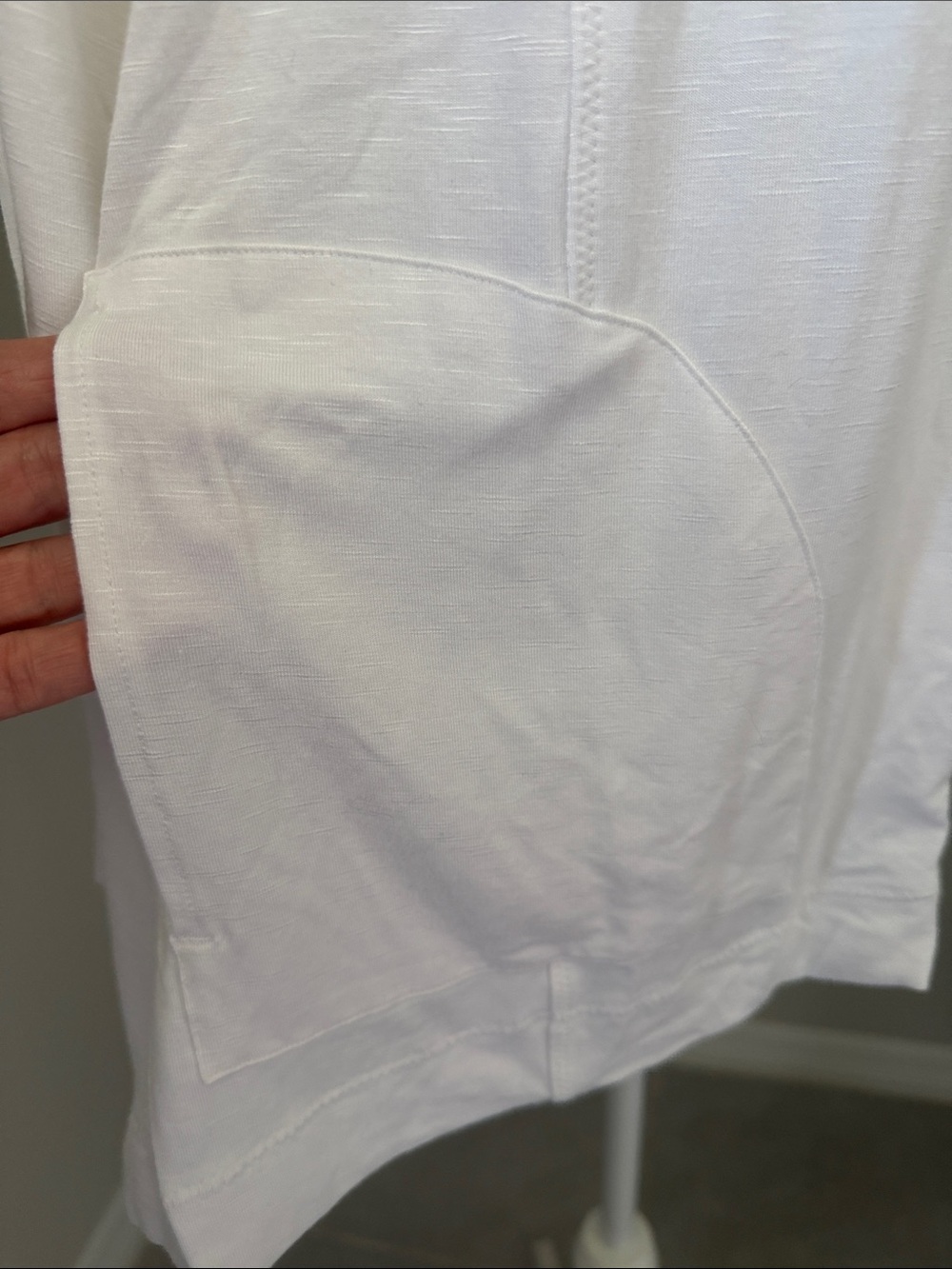 CHICO’S Weekends Slub Zip Hoodie Jacket Optic White Size 3 Women’s XL NWT - Picture 5 of 15